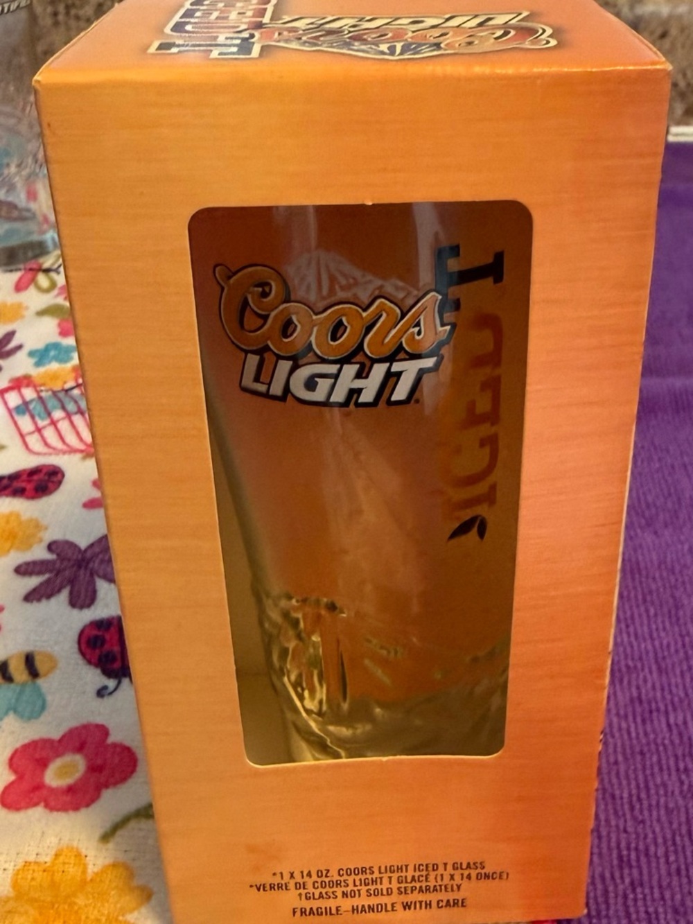 Coors Light Branded Iced T Glass - Orange Packaging
